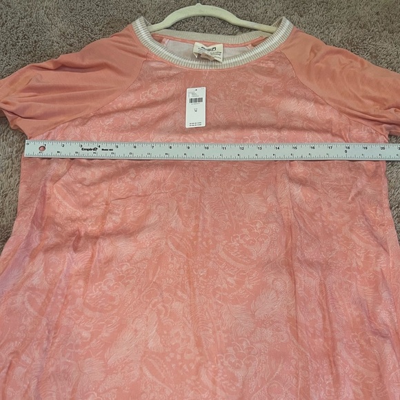 NWT new medium Anthropologie Tiny Saturday casual tunic dress pink tee print - Picture 14 of 14